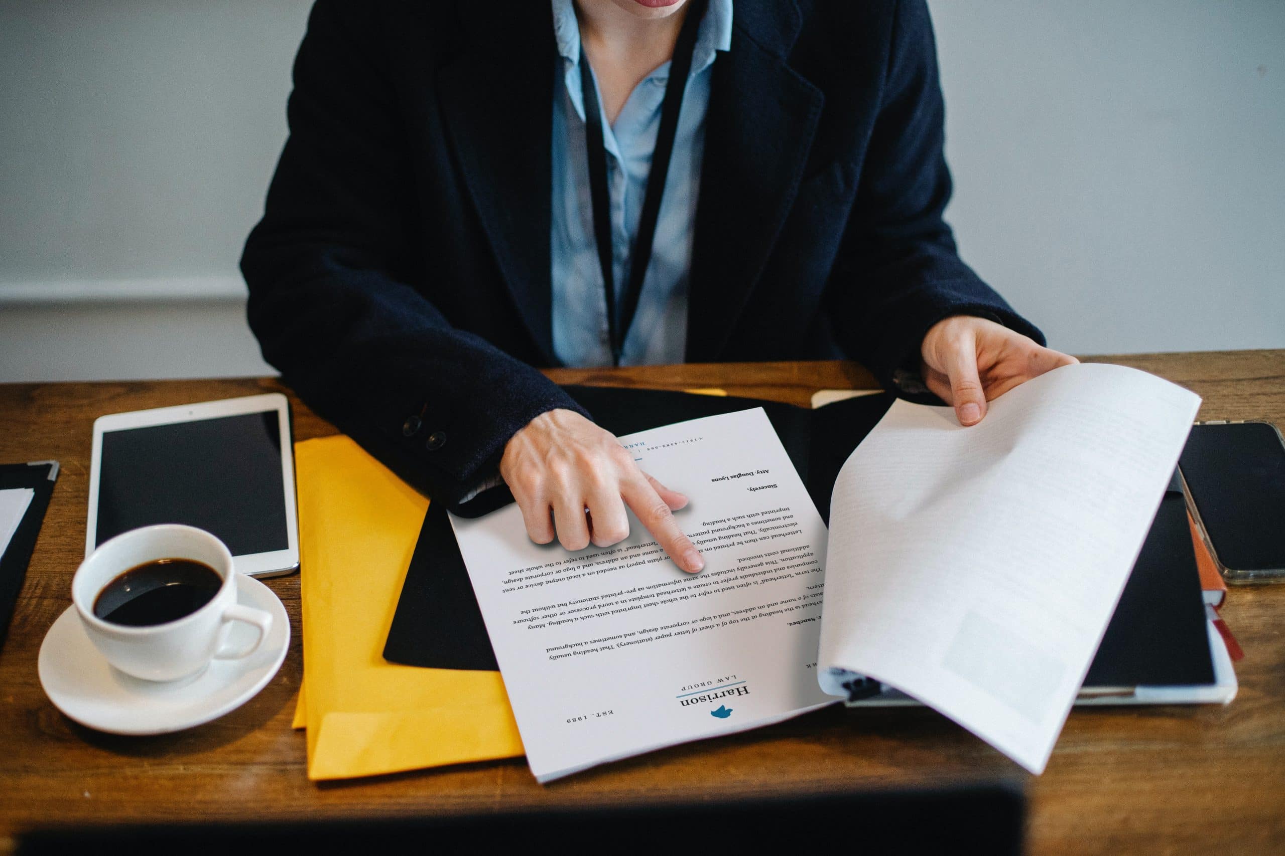 businesswoman working with documents