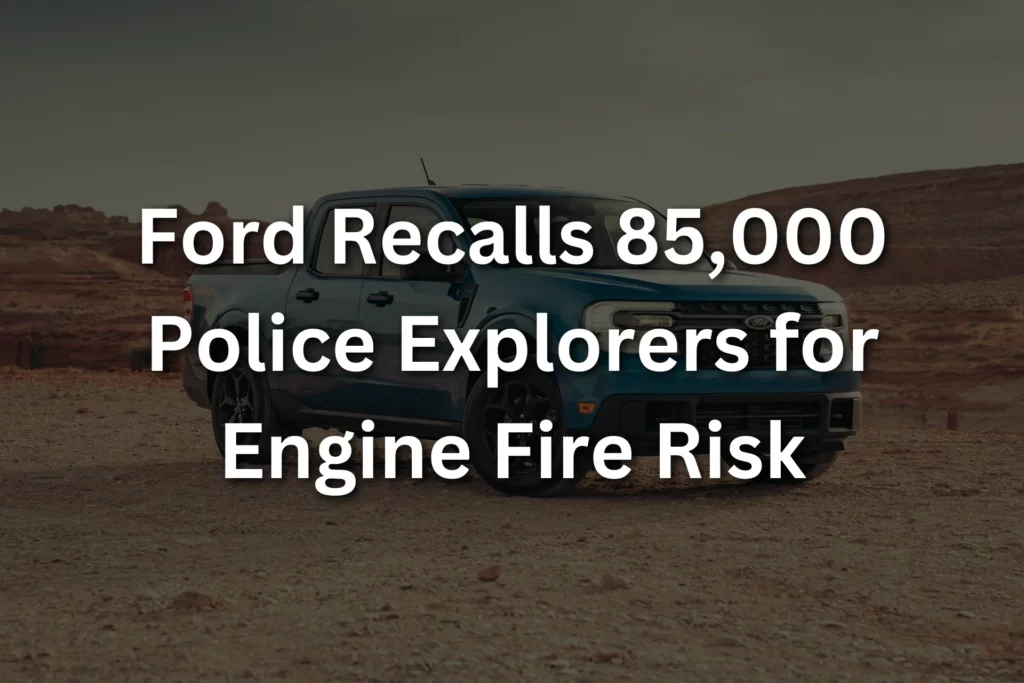 Ford Recalls 85,000 Police Explorers for Engine Fire Risk